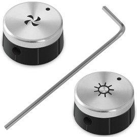 2025 Updated SV08355 Blower and Light Knobs A LED lighting knob B Blower speed control knob Compatible with Broan Kenmore Range Hood E60 E64 Knob Replacement V08355 1932986 AP4980185 3-Years Warranty