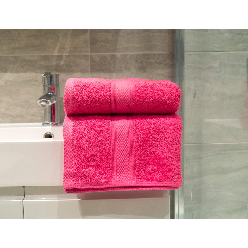 Lex's Linens Pack of 2 100% Combed Cotton Hot Pink