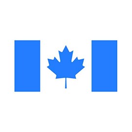 RDW Canadian Flag Sticker - Decal - Die Cut - Canada Maple Leaf - Blue 4.00" x 2.00"