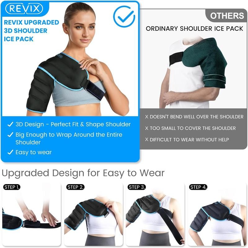 REVIX Upgraded 3D Sewing Reusable Shoulder Ice Pack 1 Pack