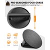 HULISEN Pre-Seasoned Cast Iron Burger Press, Heavy Duty 6” Burger
