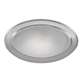 Winco Stainless Steel OPL-22 Oval Platter, 21.75 14.5-Inch
