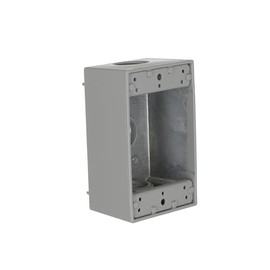 Hubbell Bell 5324-0 Single-Gang Weatherproof Box Three 3/4 in. Threaded Outlets, Gray Finish
