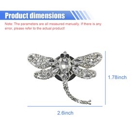 2PCS Rhinestone Dragonfly Car Dashboard Air Vent Trim Clips, Bling Car Air Freshener Vent Clip Charm, Cute Car Diffuser Air Conditioning Outlet Clip, Car Interior Decoration Present for Women (White)