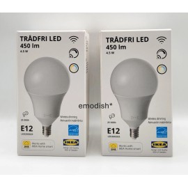 IKEA Set of 2- IKEA TRADFRI LED bulb E12 450 lumen smart wireless dimmable 605.187.35