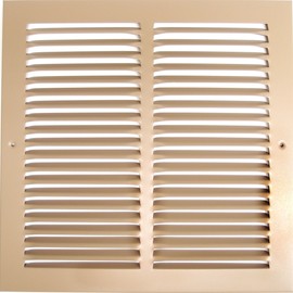HVAC Premium 10'' x 14'' [Duct Opening] Flat Stamped Steel Return Air Grille - Sidewall and Ceiling - HVAC Vent Duct Cover - Brown [Outer Dimensions: 11.75''w X 15.75''h]