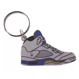 Good Wood NYC Laney 5 White Sneaker Keychain White V Shoe Key Ring Key Fob