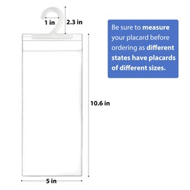 LotFancy Handicap Placard Holder, Ultra Transparent Disabled Parking Permit Protector Sleeve, 2Pcs Handicapped Placard Cover for Auto, with Large Hook