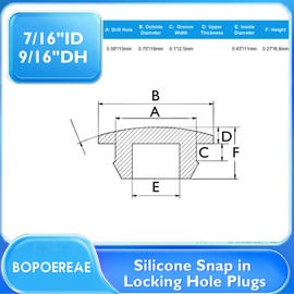20 Pcs 15 mm Silicone Rubber Plugs Snap in Locking Hole Plugs for 14.5-15.5 mm(9/16"-5/8") Round Holes, Flush Type Rubber Stoppers, Flexible Tube Pipe End Caps Covers, Waterproof Sealing Plugs, Black