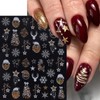 9 Sheets New Year Nail Stickers 3D Self-Adhesive Santa Claus