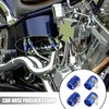 X AUTOHAUX 4pcs AN6 Hex Blue Car Hose Finisher Clamp
