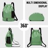 RainFlowwer Waterproof Drawstring Gym Bag with Shoe Compartment – Large