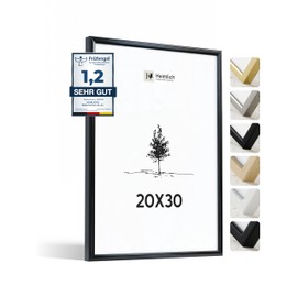 Heimlich® 1 x Picture Frame, 20 x 30 cm, Black Metal Frame, 1 Pack, Document Frame, Small Collage, Metal Frame, Aluminium Picture Frame, Poster, Picture Frame, Photo Frame