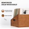 Vinyl Record Storage Crate, Solid Wood Rustic Record Box Holds