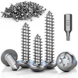 ddckj 100 Stück Blechschrauben Edelstahl M4x10mm Linsenkopf Selbstschneidende Schrauben Vollgewinde Edelstahlschrauben Holz Rundkopf Holzschrauben Torx A2 V2A mit T20 Bohrer