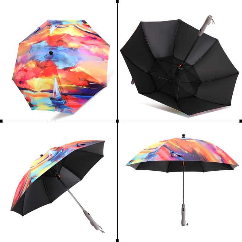 Tefedpot Umbrella with Fan and Mist Spray, 2025 upgraded 3-in-1