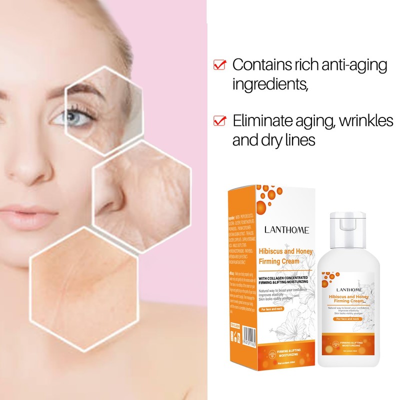 Hibiscus and Honey Firming Cream, Anti-aging Collagen Face Cream, Moisturising