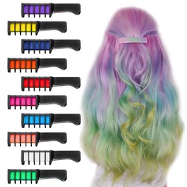 SNONESIY 10 Pcs Haarkreide Für Mädchen Haarkreide Für Kinder Haarkreide Kinder Auswaschbar Ungiftig Haarfarbe Für Kinder Haarfarbe Kinder Kamm Haar Kreide Chalk
