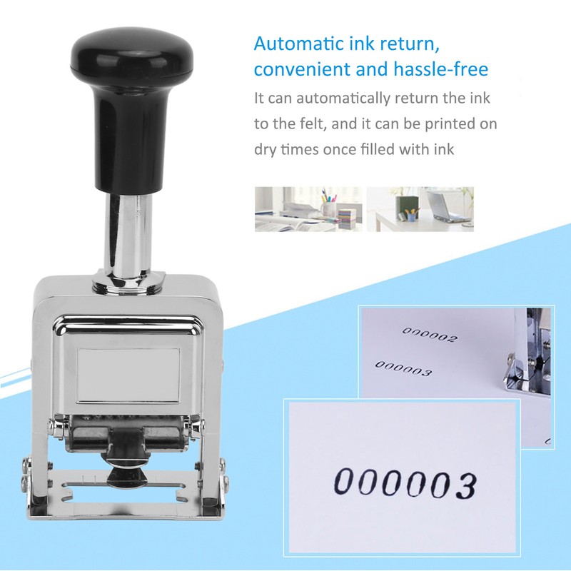 Number Stamp Zinc Alloy Shell Automatic Jump Number Self Inking