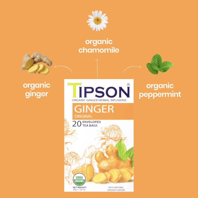 Tipson Organic Ginger Herbal Infusions - Ginger Original - 20