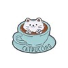 Catpuccino Cup & Saucer Coffee Pin Badge