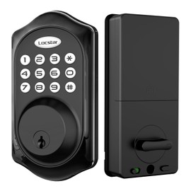 Smart Door Lock with Bluetooth and Mechanical Key, Supports Mobile Phone | Keyless Entry Door Deadbolt with APP Control, Touch Keypad, Automatic Unlock, Ideal for Home, Office, Hotel, Black