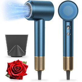 Hair Dryer Blow Dryer, 160000 RPM High-Speed Brushless Motor 500 Millions Negative Ionic Hairdryer for Fast Drying, Low Noise Thermo-Control Hair-Dryer-with-Diffuser for for All Hair Types