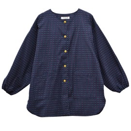 Watanosato Kurume Dobby Front Button Kappo Smock, Red Pale