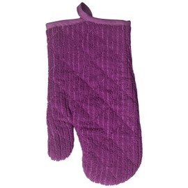 Set of 4, 100% Polyester 1 Kitchen Towel, 1 Dishcloth, 1 Potholder, 1 Oven mitt Kitchen Linen Set for Kitchen Décor for Cooking, Baking, Barbecue (Purple)