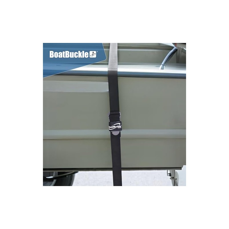 BoatBuckle Pro Series Kwik-Lok Gunwale Tie-Down (2-Inch x 16-Feet, Black)