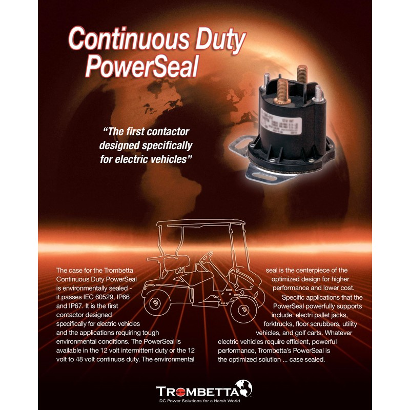 Trombetta 684-1241-212 12V Power Seal DC Contactor, 1 Pack
