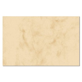 SIGEL DP744 bedruckbare Visitenkarten marmoriert beige, 100 Stück = 10 Blatt, glatter Schnitt rundum, 85x55 mm