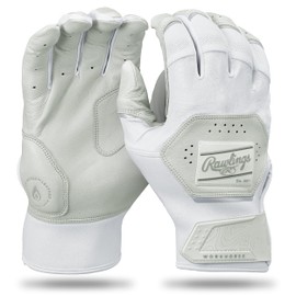 Rawlings | Adult Workhorse Baseball Batting Gloves | White/White | SML