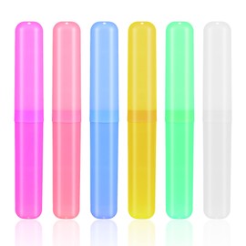 ValueBargain 6 Pack Toothbrush Case, Toothbrush Travel Case Compact & Lightweight for Camping, Business Trips, School (Clear, Reusable)