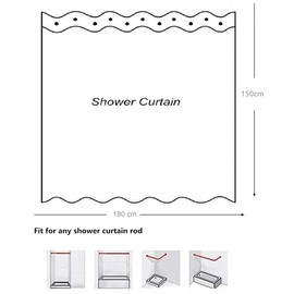 goodbath Grey Shower Curtain Short, Get Naked Waterproof Bathroom Curtains Anti Mould Fabric Bath Curtains, 180cm x 150cm, Gray