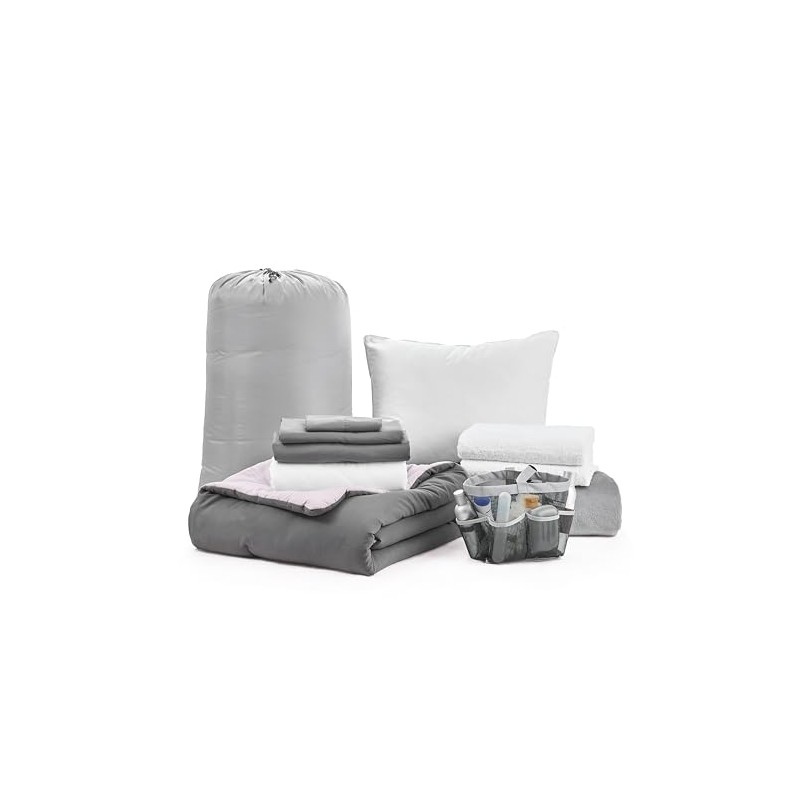 College Freshman Dorm Pack Plus - Twin XL Bedding Bundle