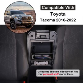 Car Armrest Hidden Storage Box Compatible with Toyota Tacoma 2016-2023 Car Center Console Handrail Privacy Storage Box Organizer Tray Armrest Storage Box Container Insert Pallet Manager Accessories