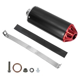 RUTU 28mm 1.1 inch Motorcycle Exhaust Muffler Silencer Pipe Assembly kit for CRF50 XR50 KLX Coolster SSR Thumpstar Lifan 50cc 70cc 90cc 110cc 125cc Chinese Pit Trail Dirt Mini Bike Motocross Red