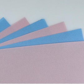 KCS 4/6 piezas de 12 x 18 pulgadas (30 x 45 cm) 18 quilates tela de punto de cruz Aida (6 piezas, azul claro + rosa)