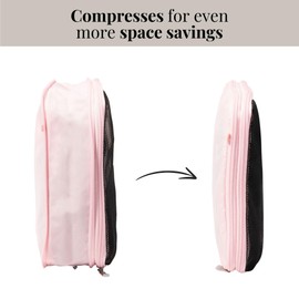 Baggallini Compression Cube 3-piece set - Lightweight Compression Packing Cubes for Travel, BAGG PINK, One Size