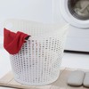 Dehouse Round Plastic Laundry Baskets, White Clothes Hamper, Pack of