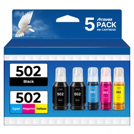 T502 502 Ink Refill Bottles ET-2850 ET-3850 Replacement for Epson 502 Ink Refill Bottles 4 Pack Compatible for Ecotank ET 2850 ET 3850 ET-4760 ET-2760 ET-3830 ET 15000 ET 4850 ET-3843 2750 Printer
