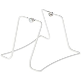 GIBSON HOLDERS 2X15 Adjustable White Wire Dual-Sided Display Easel, Two Opposing Ledges for Holding 2 Items, 5" W x 5.5" D x 4" H