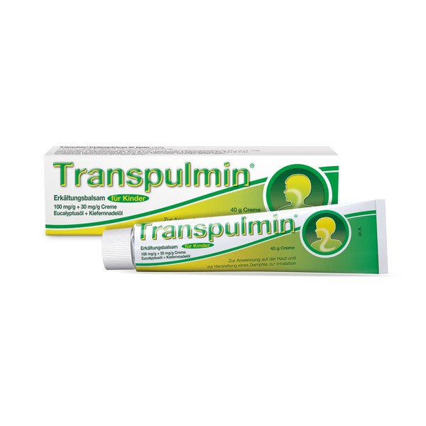 Transpulmin Cold Balm for Children: Soothing Balm for Colds, Coughs and Runny Nose 40g
