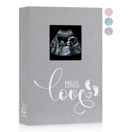Lanpn Baby Photo Album 4x6 300 Pockets, Linen Hardcover Newborn Bebe Memory Book Photobook Holds 300 Horizontal Pictures, Slip-in Picture Album Keepsake Gifts for Boy Girl Baby Shower Grey