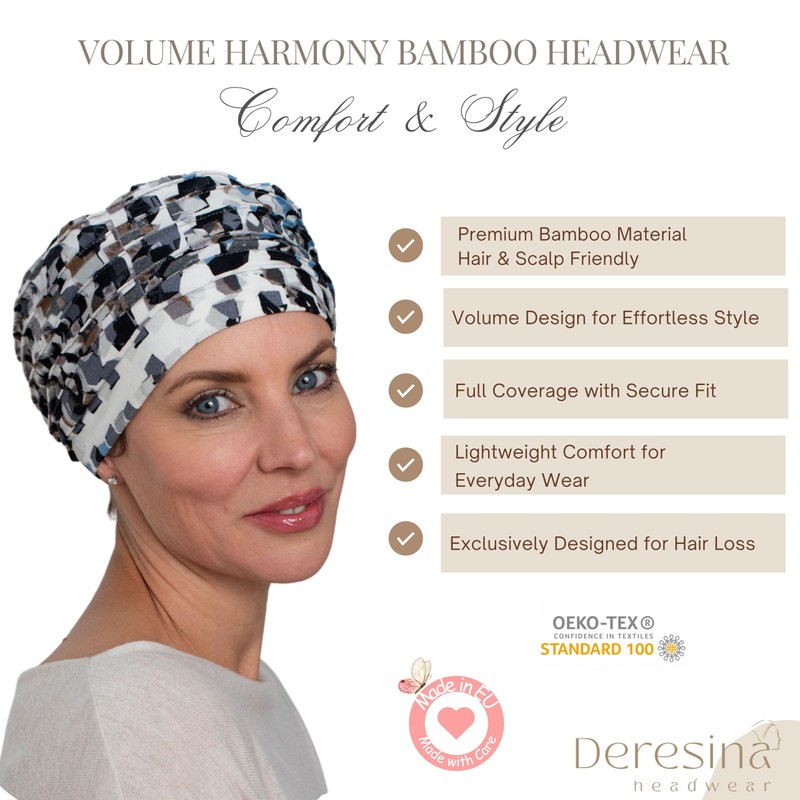 Deresina Harmony Volume Headwear Bamboo Chemo Hat for Women, Powder