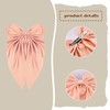 Coquette Satin Bowknot Barrettes Clips Long Tail Big Champagne Pink