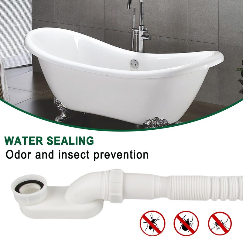 EIKLIM Low Profile 1 1/2 P Trap, Flexible Bathtub Shower