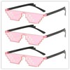 3 Packs Pixel Sunglasses Thug Sunglasses Cool Thug Glasses Plastic
