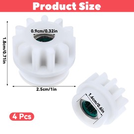 Piriuuo Pack of 4 Spin Mop Replacement Parts, Mop Pedal Broom Gear Replacement for Spin Mop Bucket Clutch Bearing Gear Wheels Replacement for Disposable Bearing Chain Wheels and Pedal Repair for